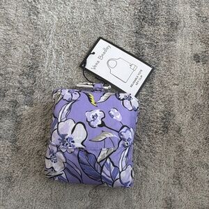 Vera Bradley WILD ROSES LAVENDER Reusable Tote Bag With Clip